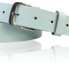 CALAIS: schmaler Damen Ledergürtel 3 cm mit schöner silbern glänzender Gürtelschnalle