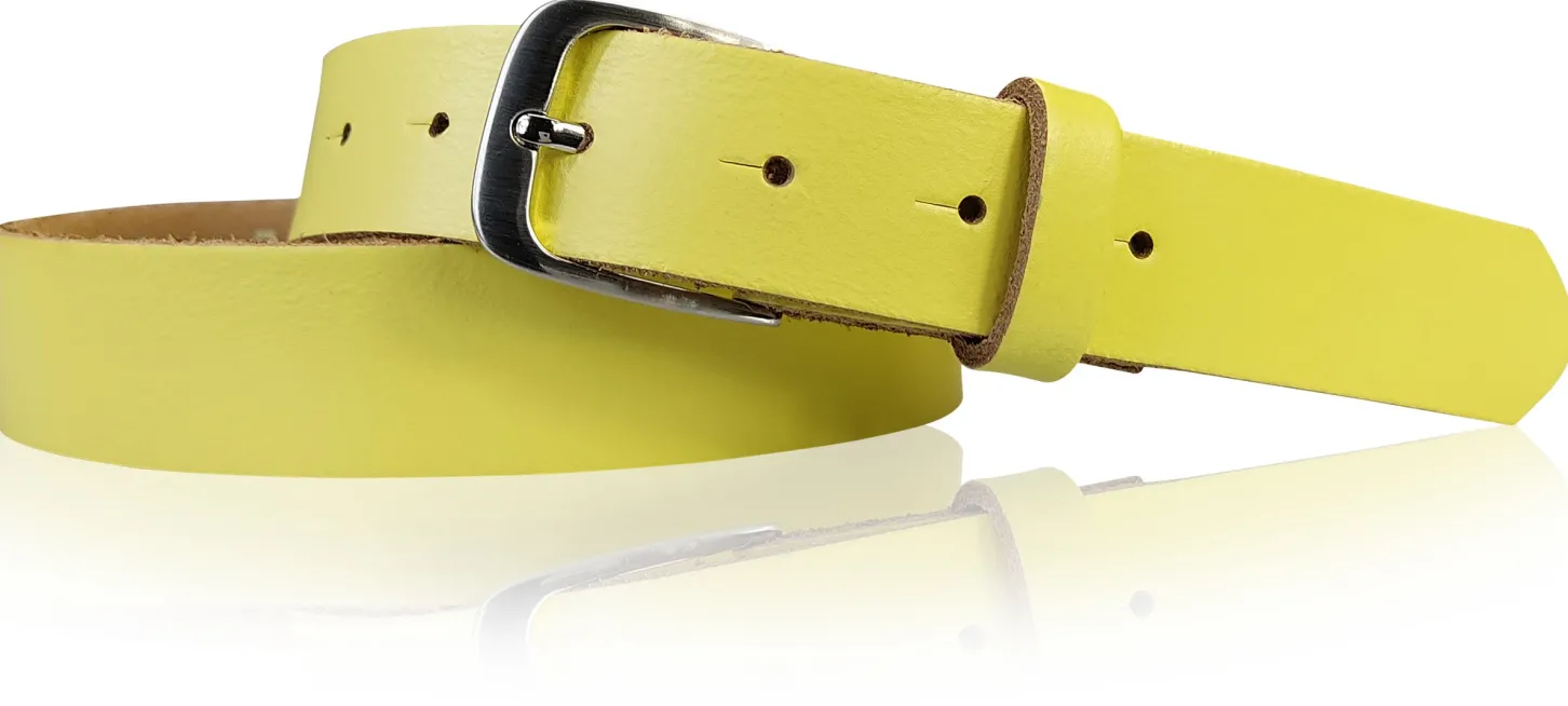 CALAIS: schmaler Damen Ledergürtel 3 cm mit schöner silbern glänzender Gürtelschnalle