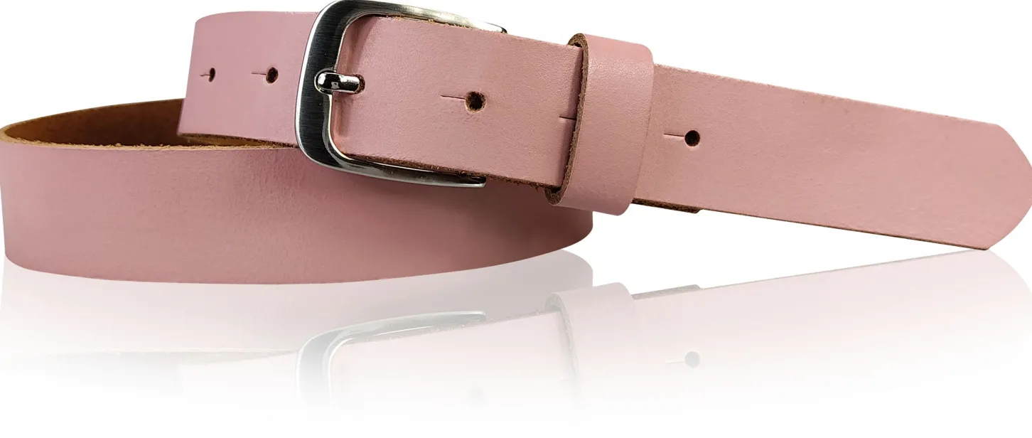 CALAIS: schmaler Damen Ledergürtel 3 cm mit schöner silbern glänzender Gürtelschnalle