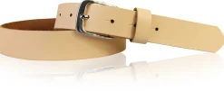CALAIS: schmaler Damen Ledergürtel 3 cm mit schöner silbern glänzender Gürtelschnalle