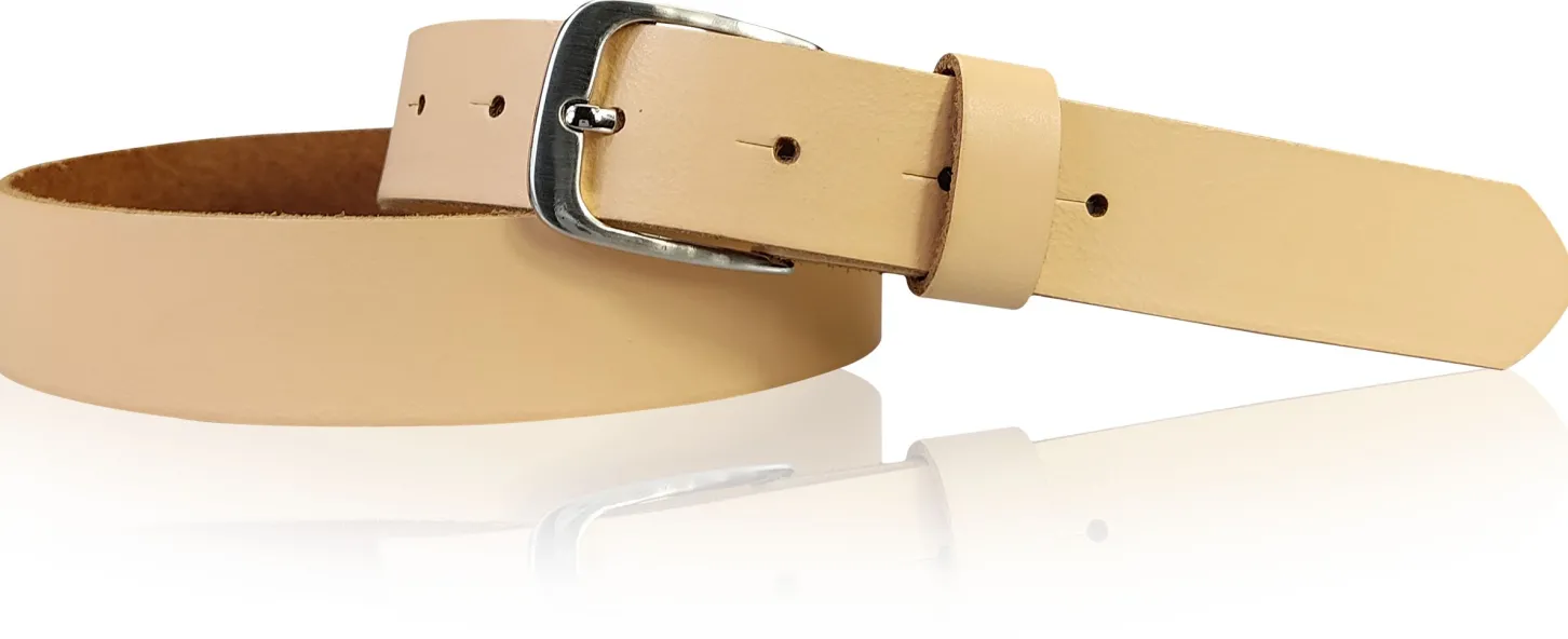 CALAIS: schmaler Damen Ledergürtel 3 cm mit schöner silbern glänzender Gürtelschnalle