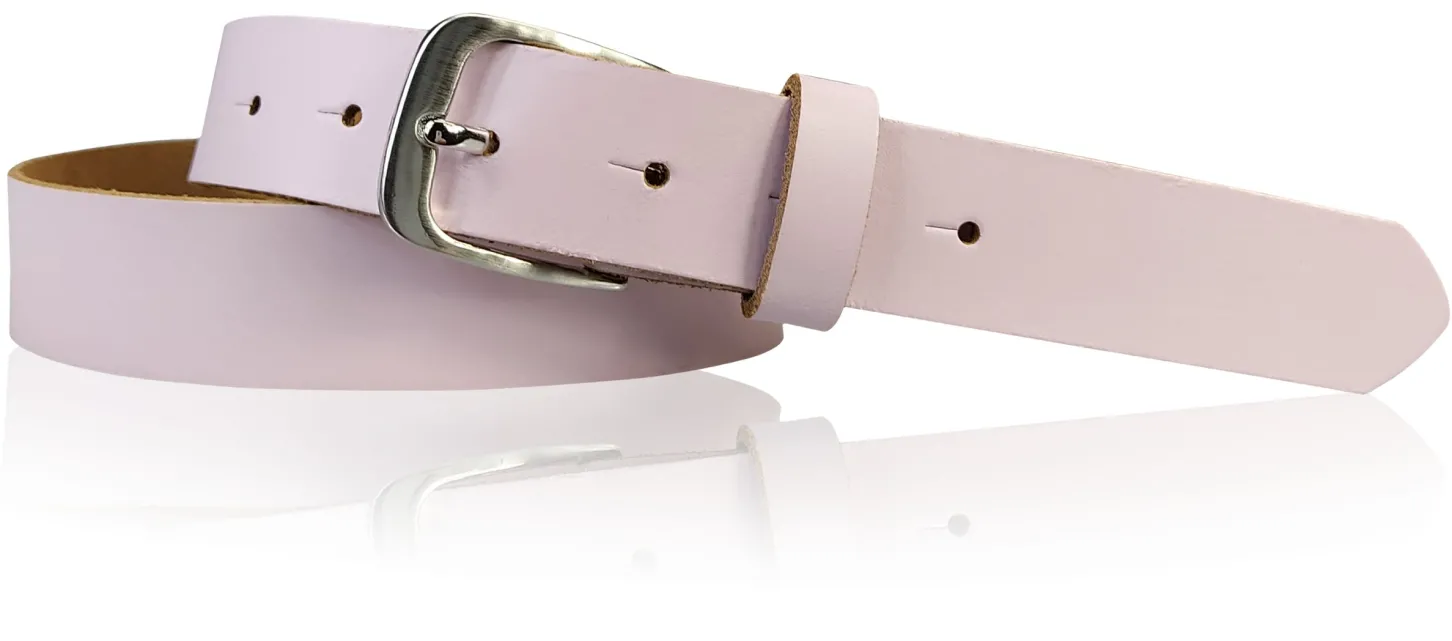 CALAIS: schmaler Damen Ledergürtel 3 cm mit schöner silbern glänzender Gürtelschnalle