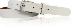 CALAIS: schmaler Damen Ledergürtel 3 cm mit schöner silbern glänzender Gürtelschnalle