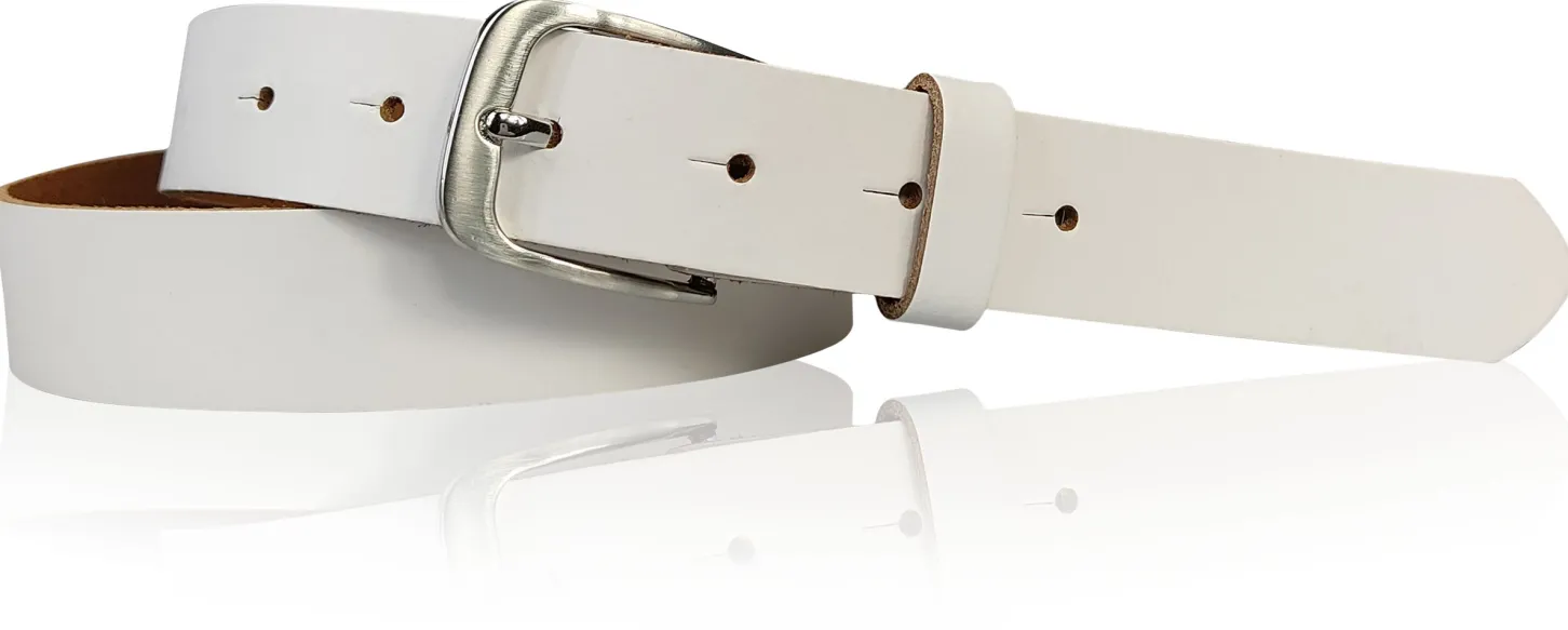 CALAIS: schmaler Damen Ledergürtel 3 cm mit schöner silbern glänzender Gürtelschnalle