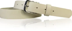 CALAIS: schmaler Damen Ledergürtel 3 cm mit schöner silbern glänzender Gürtelschnalle