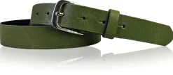 CALAIS: schmaler Damen Ledergürtel 3 cm mit schöner silbern glänzender Gürtelschnalle