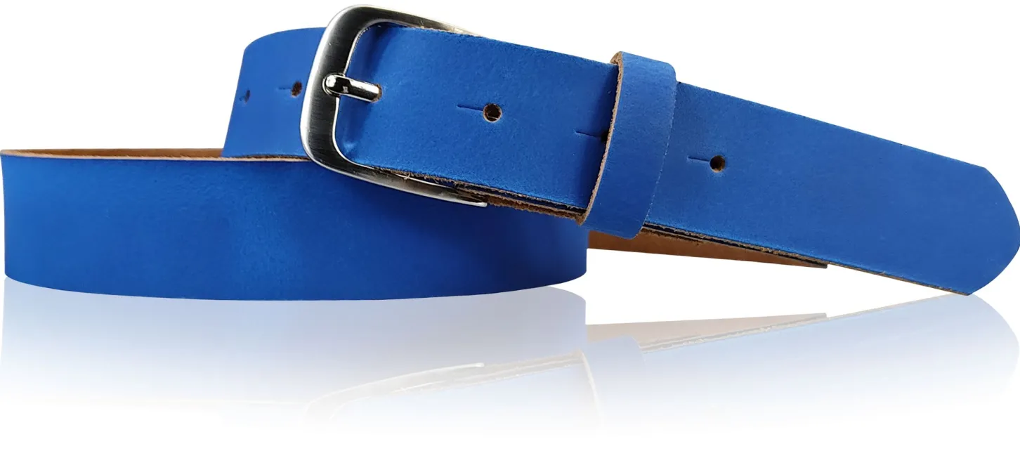 CALAIS: schmaler Damen Ledergürtel 3 cm mit schöner silbern glänzender Gürtelschnalle
