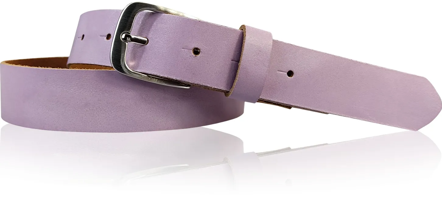 CALAIS: schmaler Damen Ledergürtel 3 cm mit schöner silbern glänzender Gürtelschnalle