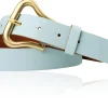 CHARLIZE Designergürtel mit formschöner Gürtelschnalle in mattgold, 3 cm