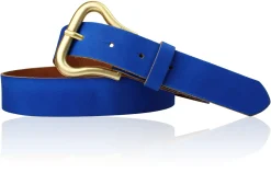 CHARLIZE Designergürtel mit formschöner Gürtelschnalle in mattgold, 3 cm