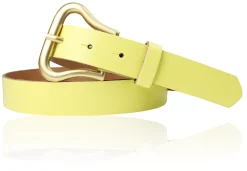CHARLIZE Designergürtel mit formschöner Gürtelschnalle in mattgold, 3 cm