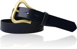 CHARLIZE Designergürtel mit formschöner Gürtelschnalle in mattgold, 3 cm