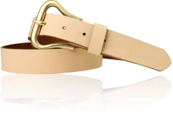 CHARLIZE Designergürtel mit formschöner Gürtelschnalle in mattgold, 3 cm