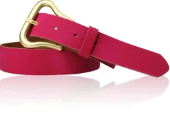 CHARLIZE Designergürtel mit formschöner Gürtelschnalle in mattgold, 3 cm