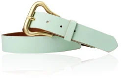 CHARLIZE Designergürtel mit formschöner Gürtelschnalle in mattgold, 3 cm