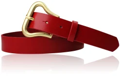 CHARLIZE Designergürtel mit formschöner Gürtelschnalle in mattgold, 3 cm