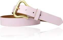 CHARLIZE Designergürtel mit formschöner Gürtelschnalle in mattgold, 3 cm