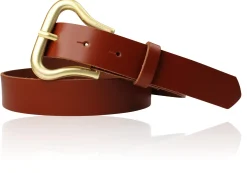 CHARLIZE Designergürtel mit formschöner Gürtelschnalle in mattgold, 3 cm