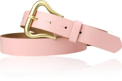 CHARLIZE Designergürtel mit formschöner Gürtelschnalle in mattgold, 3 cm