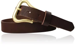 CHARLIZE Designergürtel mit formschöner Gürtelschnalle in mattgold, 3 cm