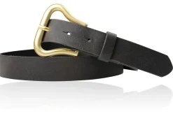 CHARLIZE Designergürtel mit formschöner Gürtelschnalle in mattgold, 3 cm