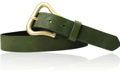CHARLIZE Designergürtel mit formschöner Gürtelschnalle in mattgold, 3 cm
