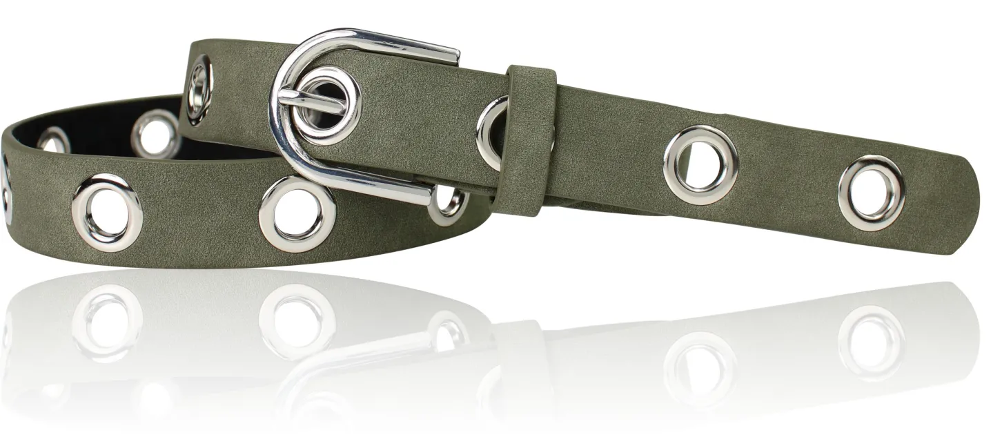 CHICAGO Toller Ösengürtel für Damen, 3 cm Breite, silber, nickelfrei
