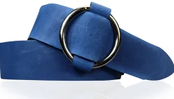 CIRCLE: Damen Ledergürtel mit großer Ring-Gürtelschnalle, stufenlos einstellbar