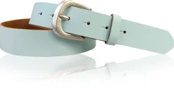 CLEO: modischer Damen Ledergürtel 3,5 cm, süße Gürtelschnalle in altsilber, echt Leder