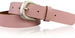 CLEO: modischer Damen Ledergürtel 3,5 cm, süße Gürtelschnalle in altsilber, echt Leder