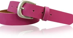CLEO: modischer Damen Ledergürtel 3,5 cm, süße Gürtelschnalle in altsilber, echt Leder