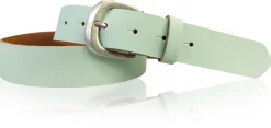 CLEO: modischer Damen Ledergürtel 3,5 cm, süße Gürtelschnalle in altsilber, echt Leder