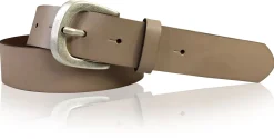 CLEO: modischer Damen Ledergürtel 3,5 cm, süße Gürtelschnalle in altsilber, echt Leder