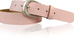 CLEO: modischer Damen Ledergürtel 3,5 cm, süße Gürtelschnalle in altsilber, echt Leder