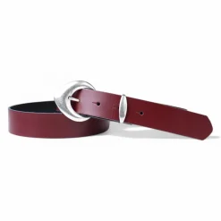 3 cm Damen Ledergürtel mit passender Schlaufe in mattsilber