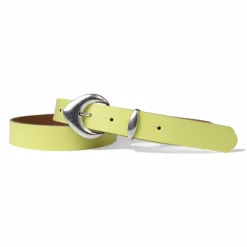 3 cm Damen Ledergürtel mit passender Schlaufe in mattsilber