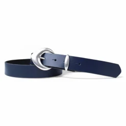3 cm Damen Ledergürtel mit passender Schlaufe in mattsilber