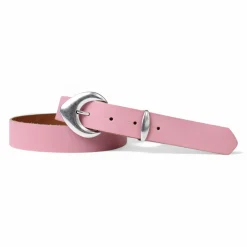 3 cm Damen Ledergürtel mit passender Schlaufe in mattsilber