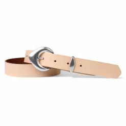3 cm Damen Ledergürtel mit passender Schlaufe in mattsilber