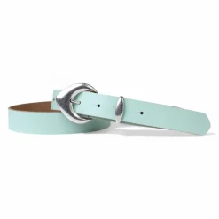 3 cm Damen Ledergürtel mit passender Schlaufe in mattsilber