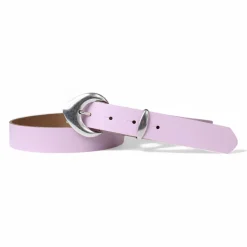 3 cm Damen Ledergürtel mit passender Schlaufe in mattsilber