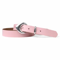 3 cm Damen Ledergürtel mit passender Schlaufe in mattsilber