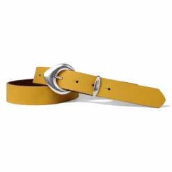 3 cm Damen Ledergürtel mit passender Schlaufe in mattsilber