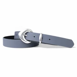 3 cm Damen Ledergürtel mit passender Schlaufe in mattsilber