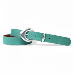 3 cm Damen Ledergürtel mit passender Schlaufe in mattsilber