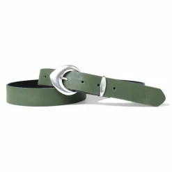3 cm Damen Ledergürtel mit passender Schlaufe in mattsilber