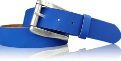 COLMAR: Damen Ledergürtel 4 cm mit Rollschnalle in altsilbern, echt Ledergürtel