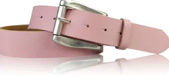 COLMAR: Damen Ledergürtel 4 cm mit Rollschnalle in altsilbern, echt Ledergürtel