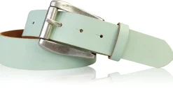 COLMAR: Damen Ledergürtel 4 cm mit Rollschnalle in altsilbern, echt Ledergürtel