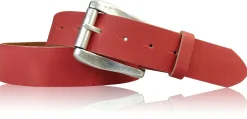 COLMAR: Damen Ledergürtel 4 cm mit Rollschnalle in altsilbern, echt Ledergürtel